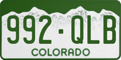 CO license plate 992QLB
