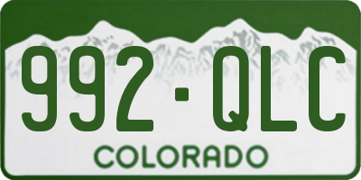 CO license plate 992QLC