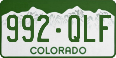 CO license plate 992QLF