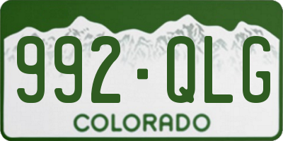 CO license plate 992QLG