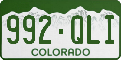 CO license plate 992QLI
