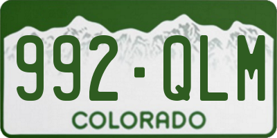 CO license plate 992QLM