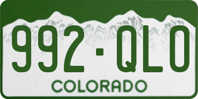 CO license plate 992QLO
