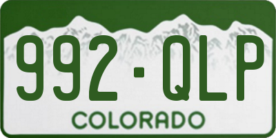 CO license plate 992QLP