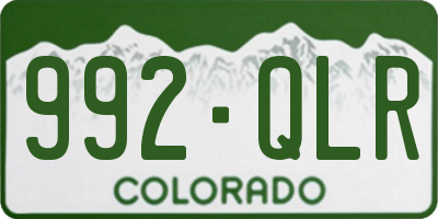 CO license plate 992QLR