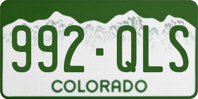 CO license plate 992QLS