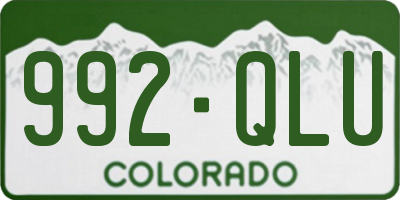 CO license plate 992QLU