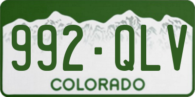 CO license plate 992QLV