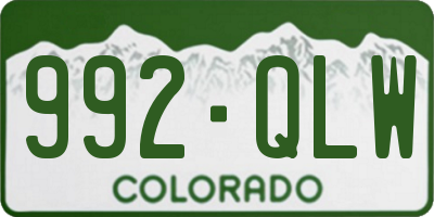 CO license plate 992QLW