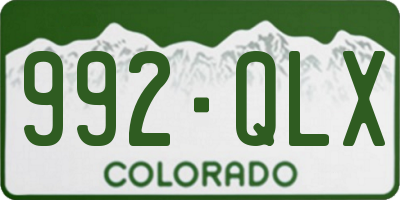 CO license plate 992QLX