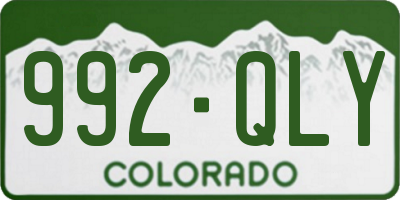 CO license plate 992QLY