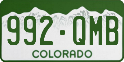 CO license plate 992QMB
