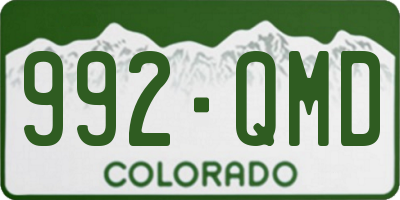 CO license plate 992QMD