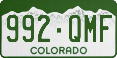 CO license plate 992QMF