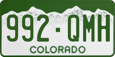 CO license plate 992QMH