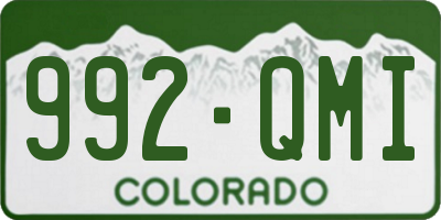 CO license plate 992QMI