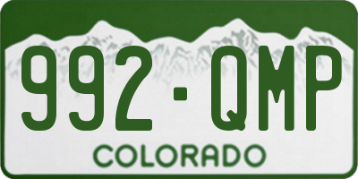 CO license plate 992QMP