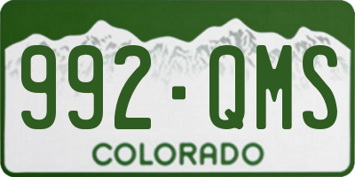 CO license plate 992QMS