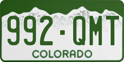 CO license plate 992QMT