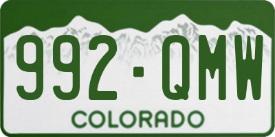 CO license plate 992QMW