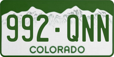 CO license plate 992QNN