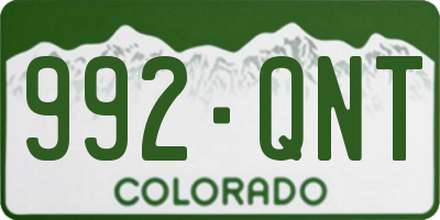 CO license plate 992QNT
