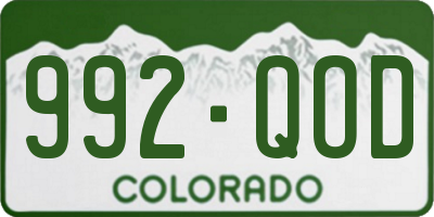CO license plate 992QOD