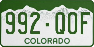 CO license plate 992QOF
