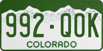 CO license plate 992QOK