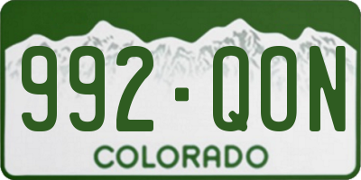 CO license plate 992QON