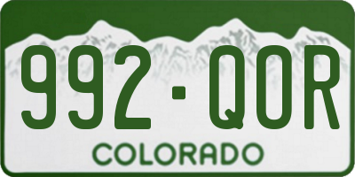 CO license plate 992QOR
