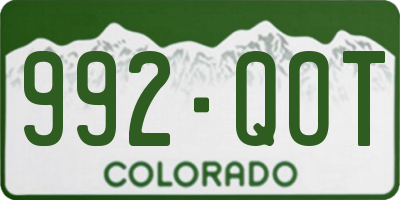 CO license plate 992QOT