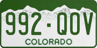 CO license plate 992QOV