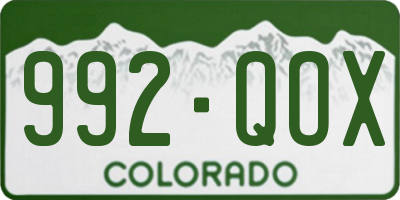 CO license plate 992QOX