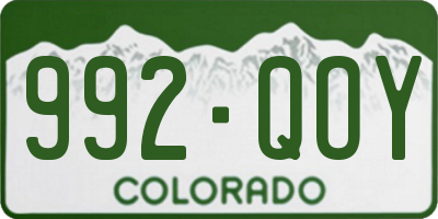 CO license plate 992QOY