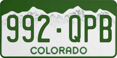 CO license plate 992QPB