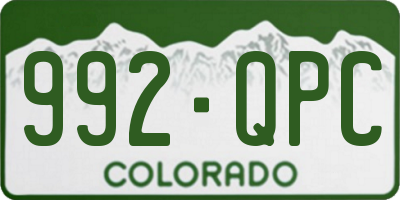 CO license plate 992QPC