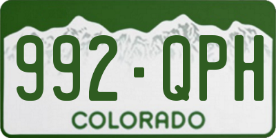CO license plate 992QPH