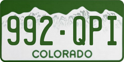 CO license plate 992QPI