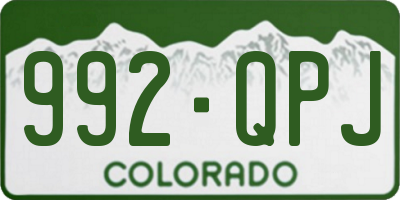 CO license plate 992QPJ