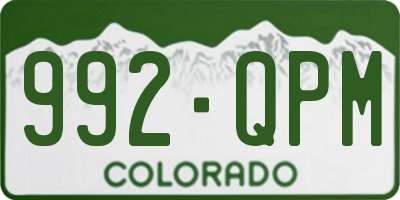 CO license plate 992QPM
