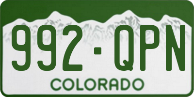 CO license plate 992QPN