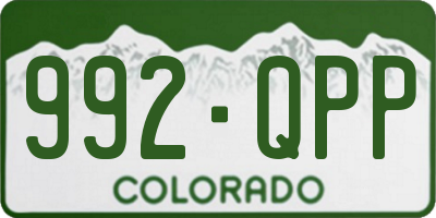 CO license plate 992QPP