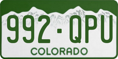 CO license plate 992QPU