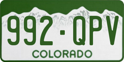 CO license plate 992QPV