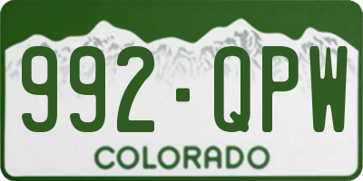 CO license plate 992QPW