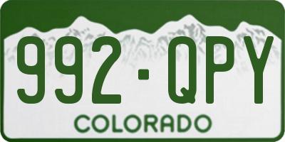 CO license plate 992QPY