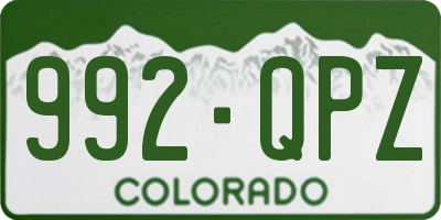 CO license plate 992QPZ