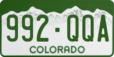 CO license plate 992QQA
