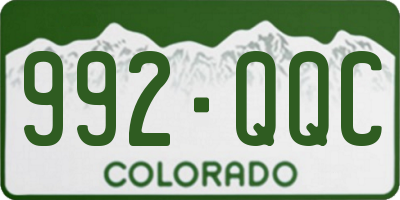 CO license plate 992QQC
